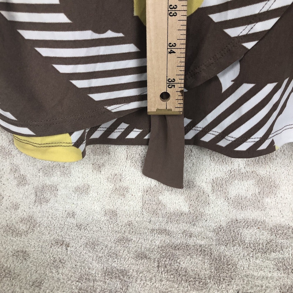 New York and Company dress women's size S brown white yellow floral geometrical - Picture 6 of 7